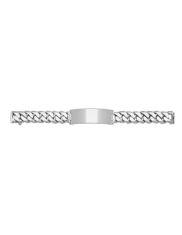 personalized leather bracelet with engraved coordinates for travel-Sterling Silver 15 mm Cuban Link ID Bracelet (8.25-9.5 Inch)