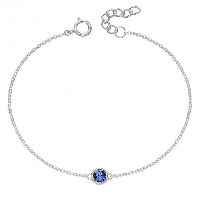 luxury silver bracelet with sapphire gemstones for special gift-September Birthstone Bracelet with Swarovski Crystal B5292