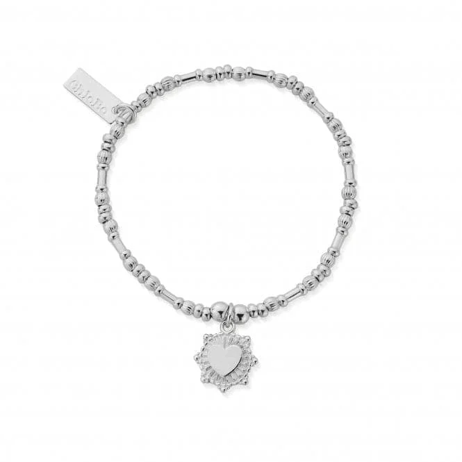 custom silver bracelet with family name engraving-Children's Personalised Pumpkin Raised Heart Bracelet PCSBPUMP3256