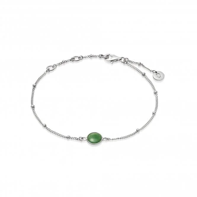 personalized silver bracelet with gemstone for protection-Green Aventurine Healing Stone Bobble Silver Bracelet HBR1001_SLV