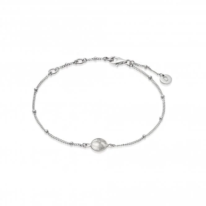 custom silver bracelet with inspirational charms for women-Howlite Healing Stone Bobble Silver Bracelet HBR1006_SLV