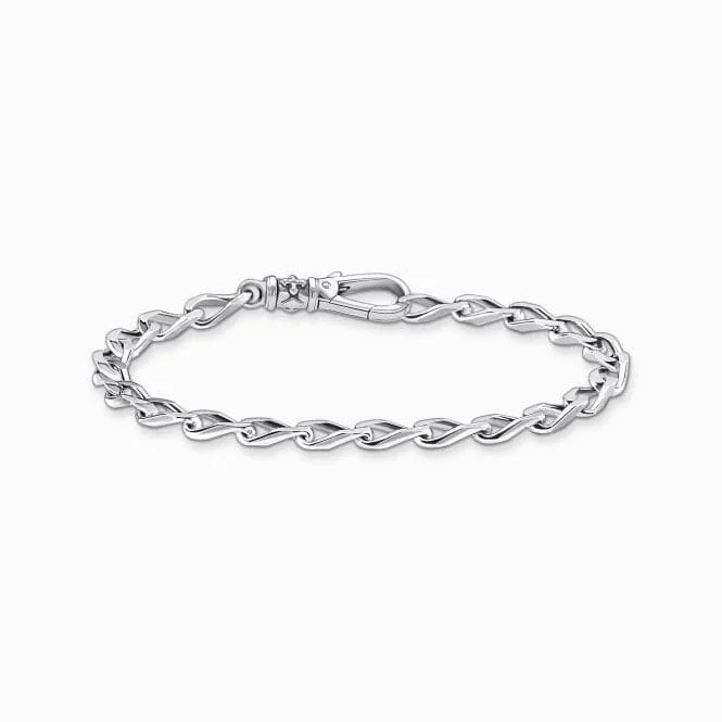 custom silver bracelet with engraved name for meaningful gift-Sterling Silver Links Bracelet A2006-637-21