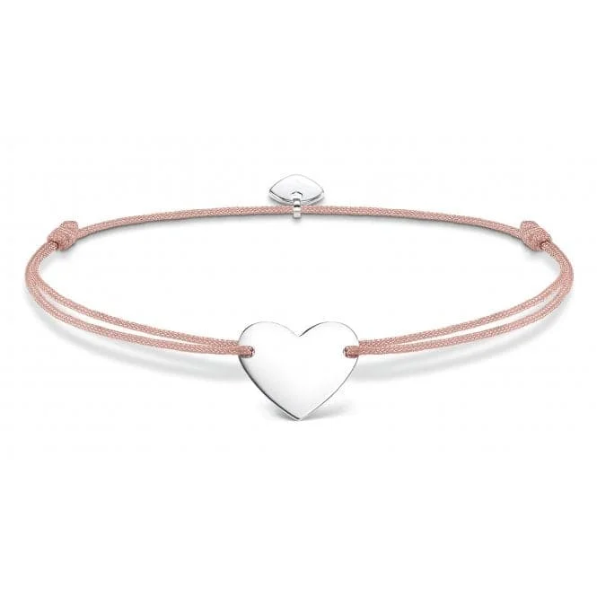 silver bracelet with engraved family initials for family gift-Thomas Sabo Little Secret Heart Bracelet LS026-173-19-L20v