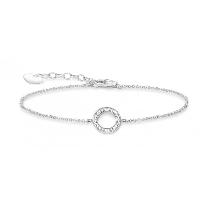 silver bracelet with family tree charm for reunion gift-Thomas Sabo Circle Bracelet A1652-051-14-L19v