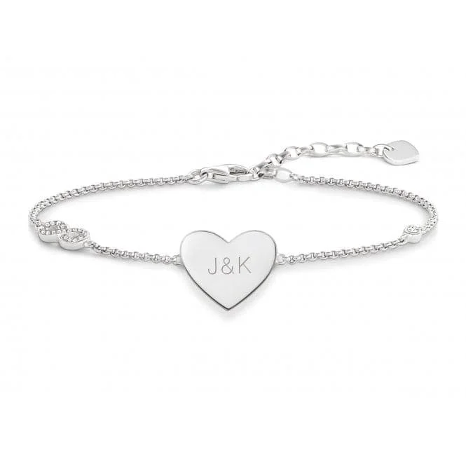 custom bracelet with engraving for romantic gesture-Thomas Sabo Heart With Infinity Bracelet A1486-051-14