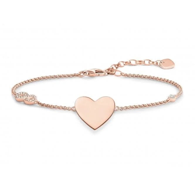 custom bracelet for wedding gift with personalized engraving-Thomas Sabo Heart With Infinity Bracelet A1486-416-14