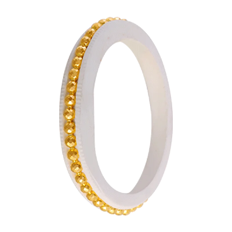 custom bracelet with engraved coordinates for personal connection-22KT Yellow Gold Sankha Bangle For Women