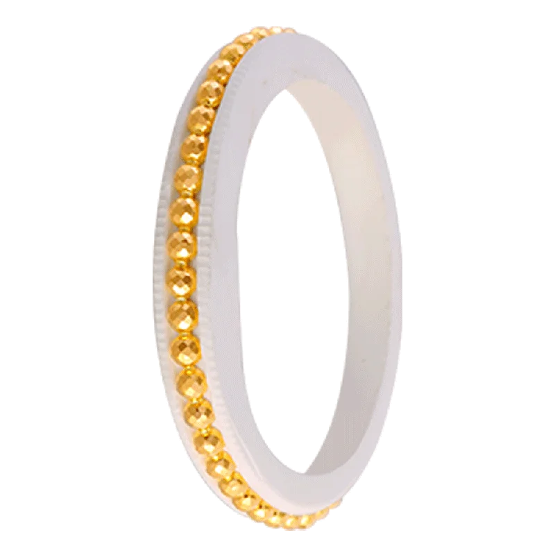 luxury silver bracelet with custom engraving for treasured gift-22KT Yellow Gold Sankha Bangle For Women