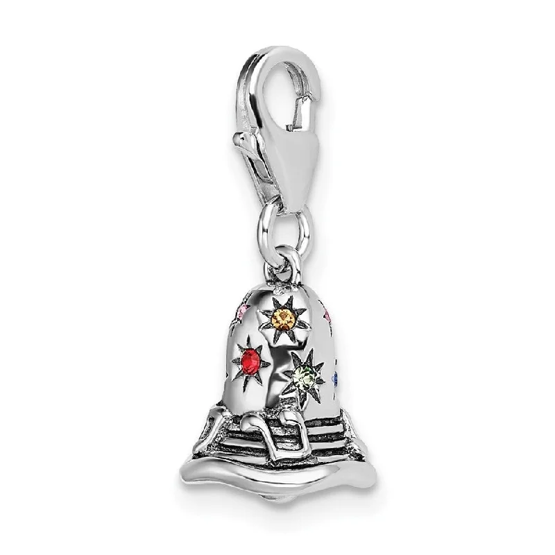 custom engraved heart pendant necklace -Diamond2Deal 925 Sterling Silver Multi-Color Bell Lobster Clasp Pendant