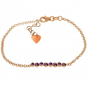 custom bracelet with engraved message for mom-1.55 Carat 14K Solid Rose Gold Bracelet Natural Amethyst