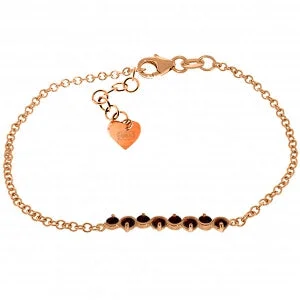 custom bracelet with inspirational charm for personal strength-1.55 Carat 14K Solid Rose Gold Bracelet Natural Garnet