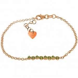 charm bracelet with meaningful symbols for positive energy-1.55 Carat 14K Solid Rose Gold Bracelet Natural Peridot