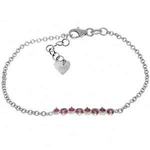 adjustable bracelet with multi-colored gemstone for balance-1.55 Carat 14K Solid White Gold Bracelet Natural Ruby