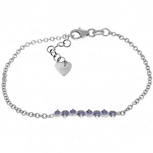 luxury silver bracelet with diamond accents and engraving-1.55 Carat 14K Solid White Gold Bracelet Natural Tanzanite