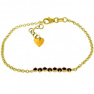 silver bracelet with gemstone for protection and grounding-1.55 Carat 14K Solid Yellow Gold Bracelet Natural Garnet