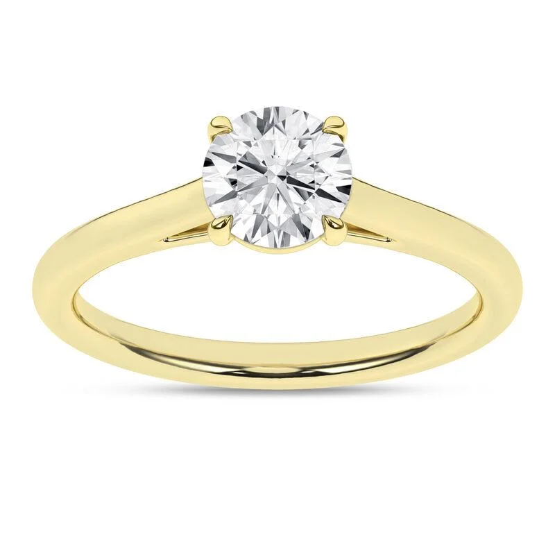 men’s engagement rings with sapphires for engagement bands-14K Yellow Gold Lab Grown Round Solitaire Engagement Ring