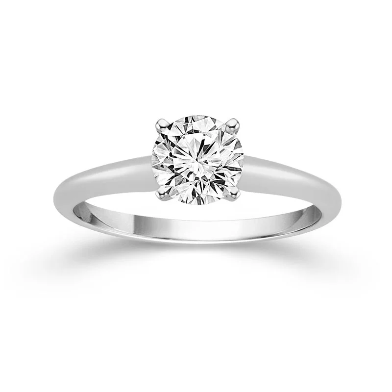 men’s rings with rubies and diamonds for engagement rings-14K White Gold Lab Grown Round Diamond Engagement Ring