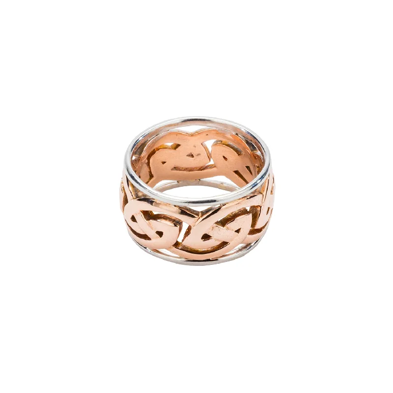 men’s wedding bands with diamonds and rubies for engagement-10k White and Rose Gold 'Ronnoch' Ring