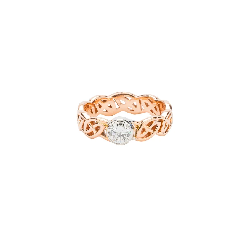 women’s rings with sapphires and rubies for wedding bands-14k Rose Gold and Diamond Eternity Knot 'Lomond' Ring