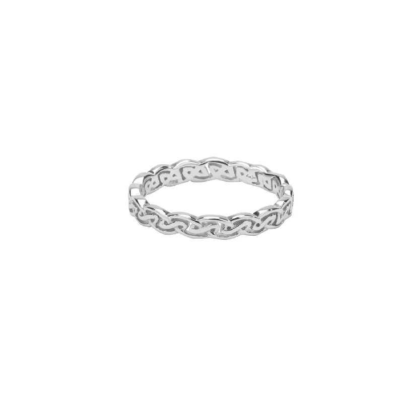 men’s engagement rings with diamonds and rubies for engagement-Silver Eternity Knot 'Tay' Ring