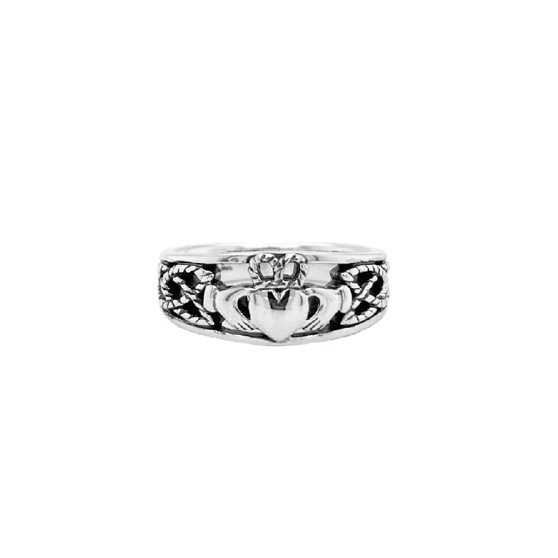 platinum wedding bands for men with sapphires for engagement rings-Silver Claddagh Ring Small