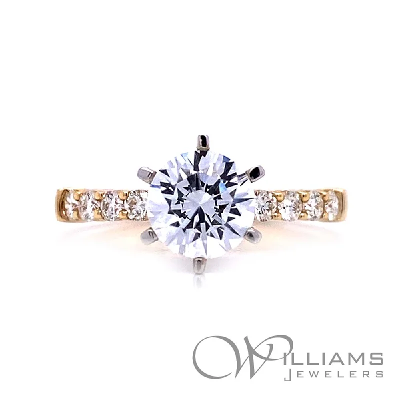 custom platinum rings for women with sapphires-Williams Signature 14 Karat Diamond Engagement Ring