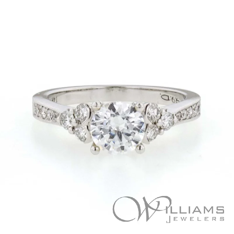 custom-made wedding rings with diamonds for women-Williams Signature 14 Karat Diamond Engagement Ring