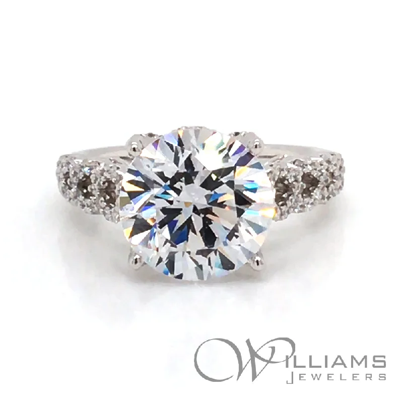 custom-made engagement rings with sapphires for women-Williams Signature 18 Karat Diamond Engagement Ring