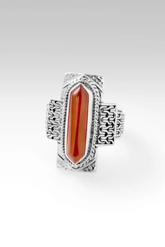 platinum wedding bands for women with sapphires and rubies-Yesterday Today & Forever Ring™ in Carnelian