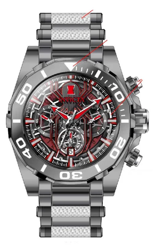 high-tech digital watches for men with heart rate, GPS, and sleep tracking -Band For Invicta Marvel 37834