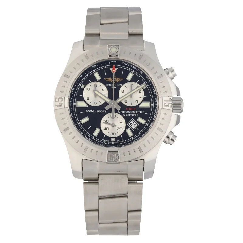 stylish women’s watches with large, round faces and durable bands -Breitling Colt Chronograph II A73388 44mm Stainless Steel Watch