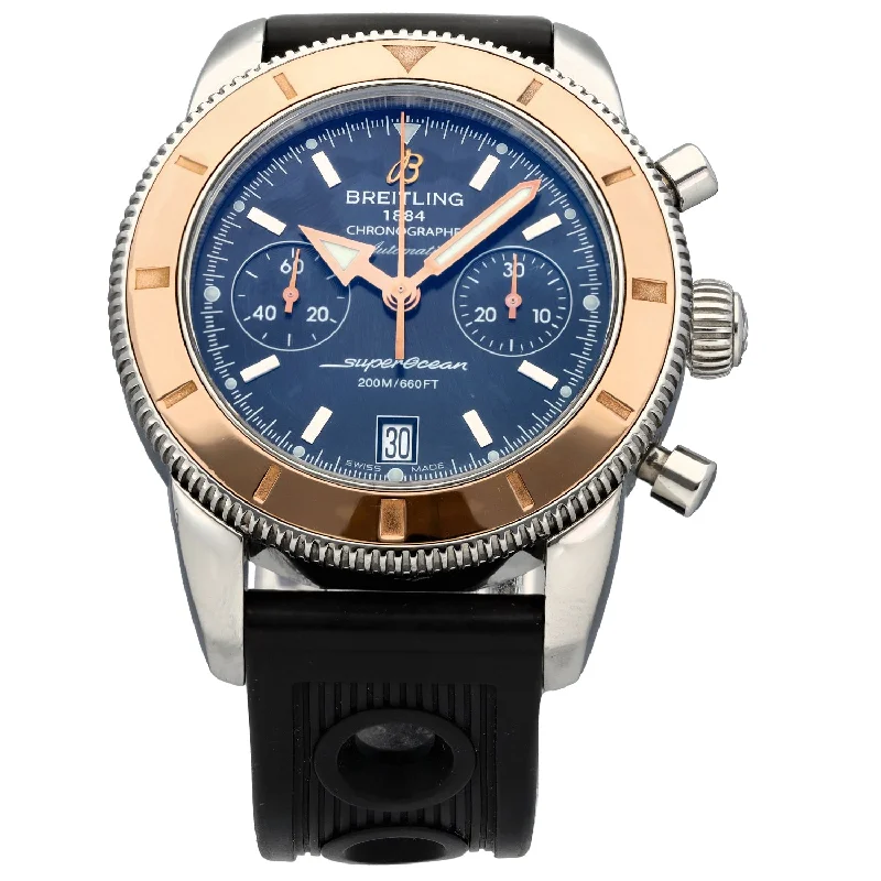 elegant men’s watches with gold-plated details and automatic movement -Breitling Superocean U23370 44mm Stainless Steel Watch