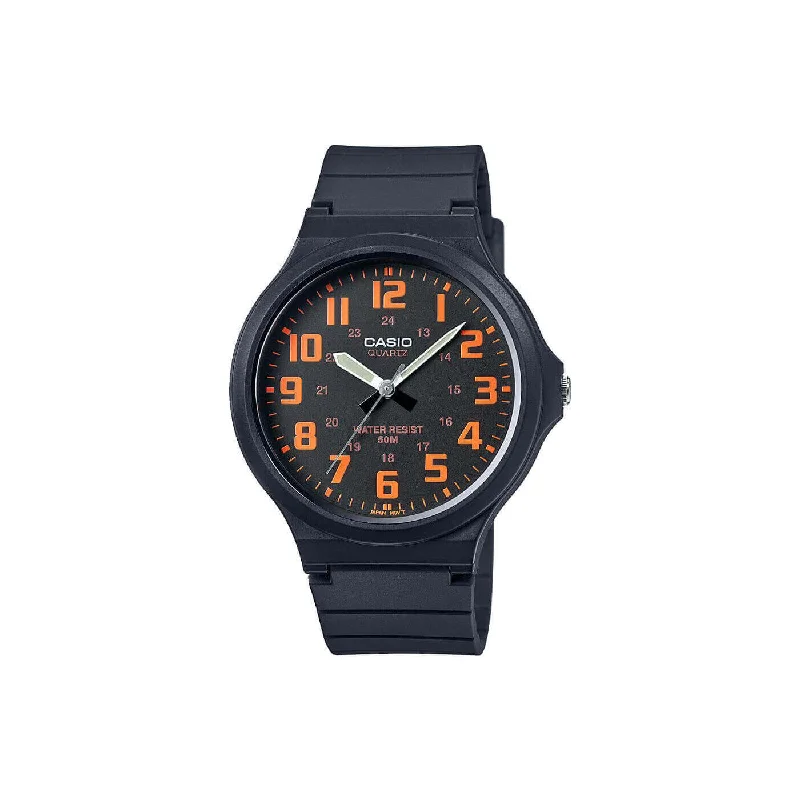 luxury watches for women with timeless designs and premium materials -Casio Collection Gents Black & Orange Dial Watch