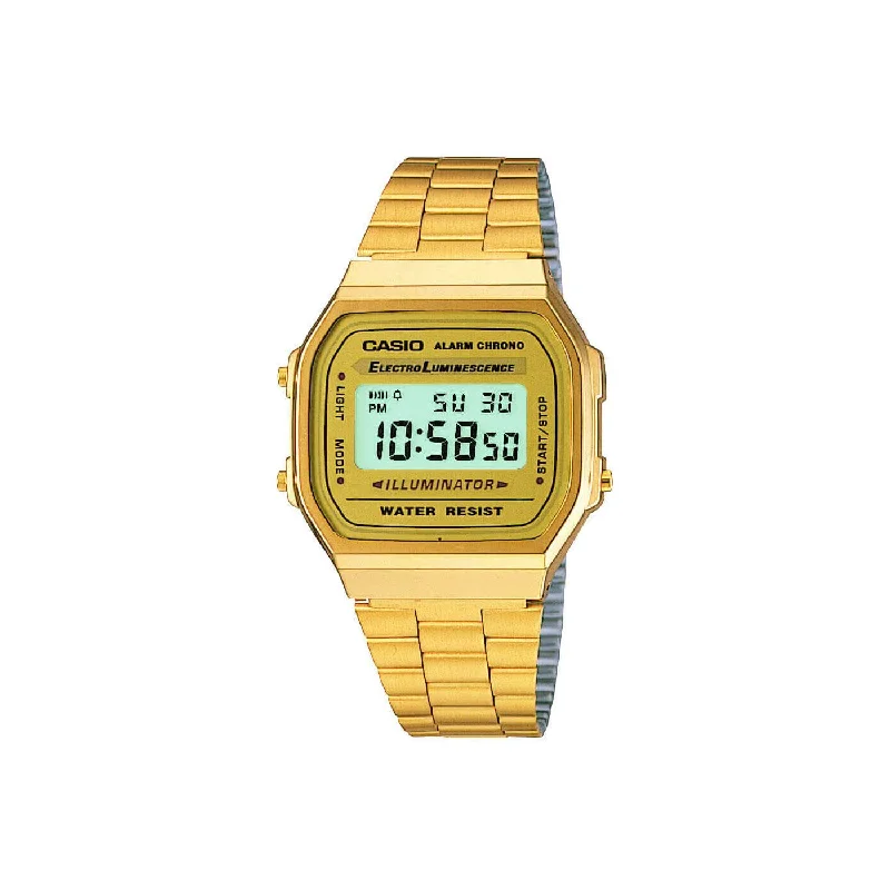 sport watches for men with rugged designs and multi-sport tracking -Casio Vintage Golden Digital Watch