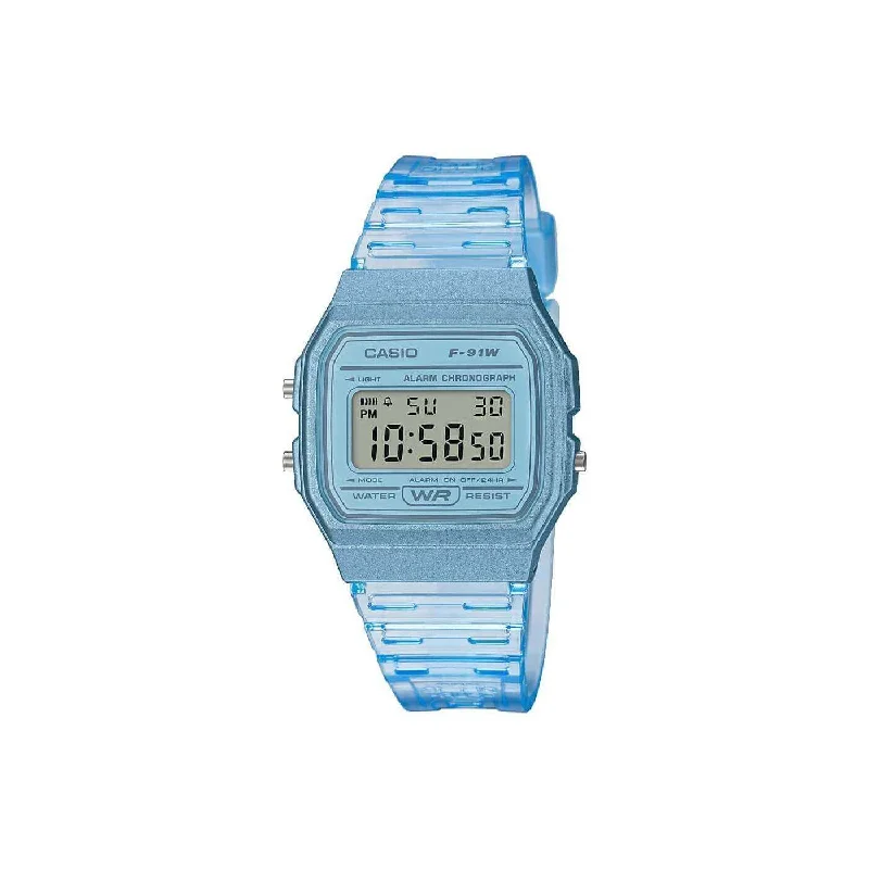 elegant watches for women with polished metal and high-end features -Casio Vintage Sky Blue Digital Watch