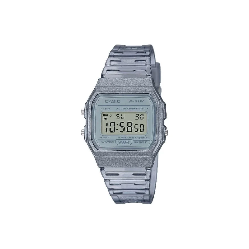 digital sport watches for women with heart rate and step tracking -Casio Vintage Skeleton Grey Digital Watch