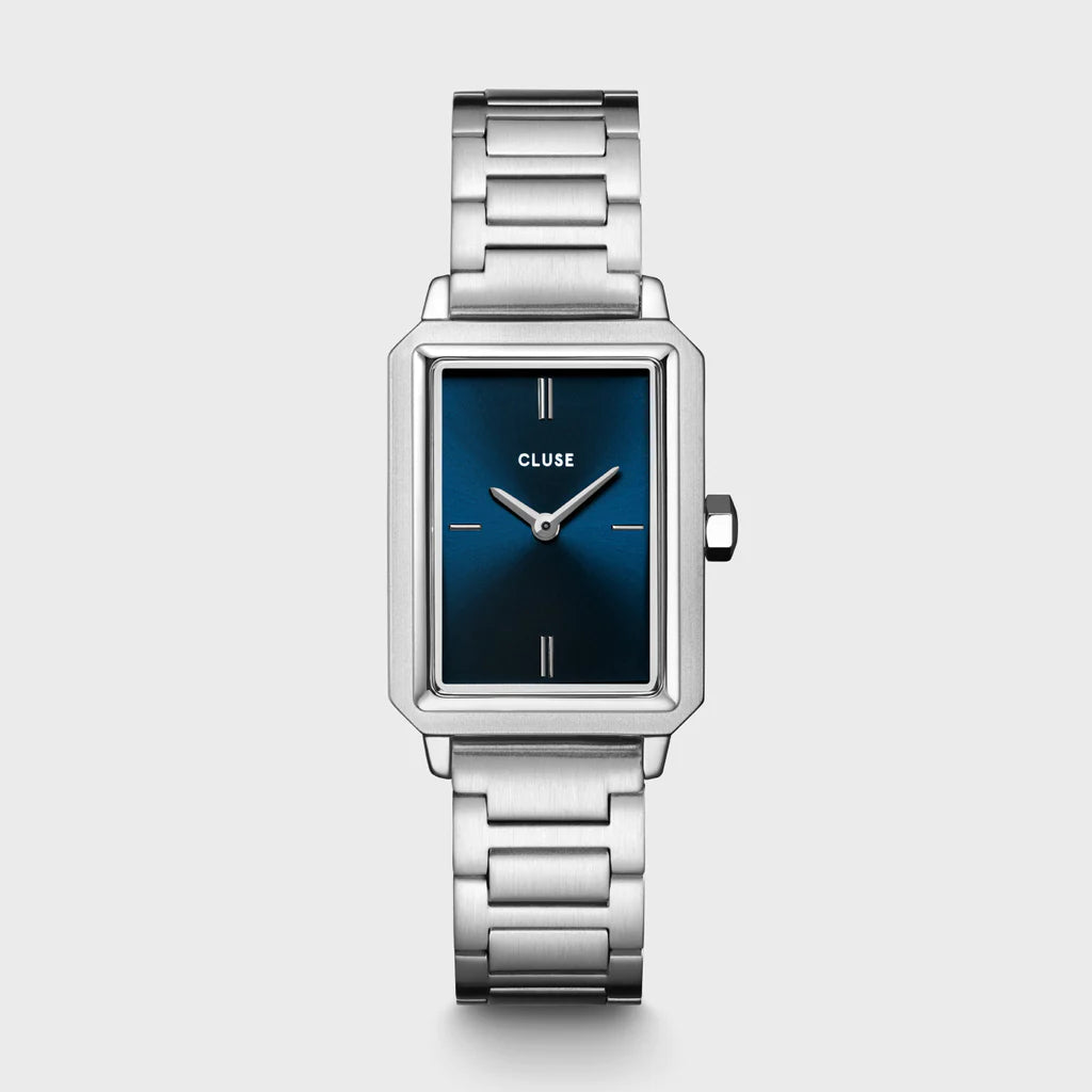 sport watches for men with fitness apps, sleep tracking, and GPS -Cluse Fluette Steel, Dark Blue, Silver Colour