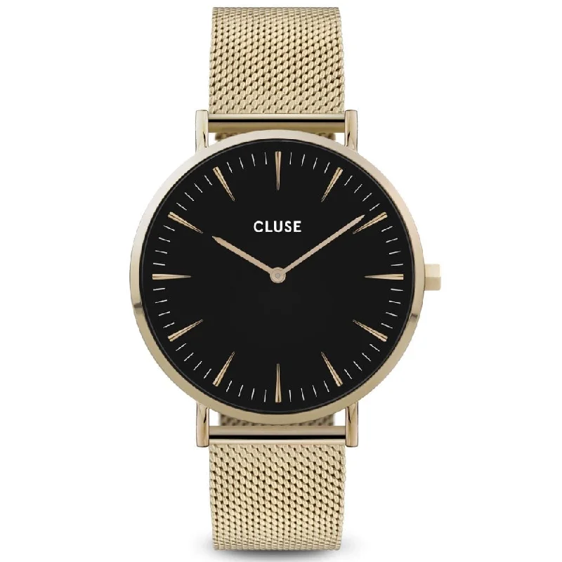 sport watches for women with step counting, heart rate, and sleep tracking -Cluse La Bohème Gold Mesh