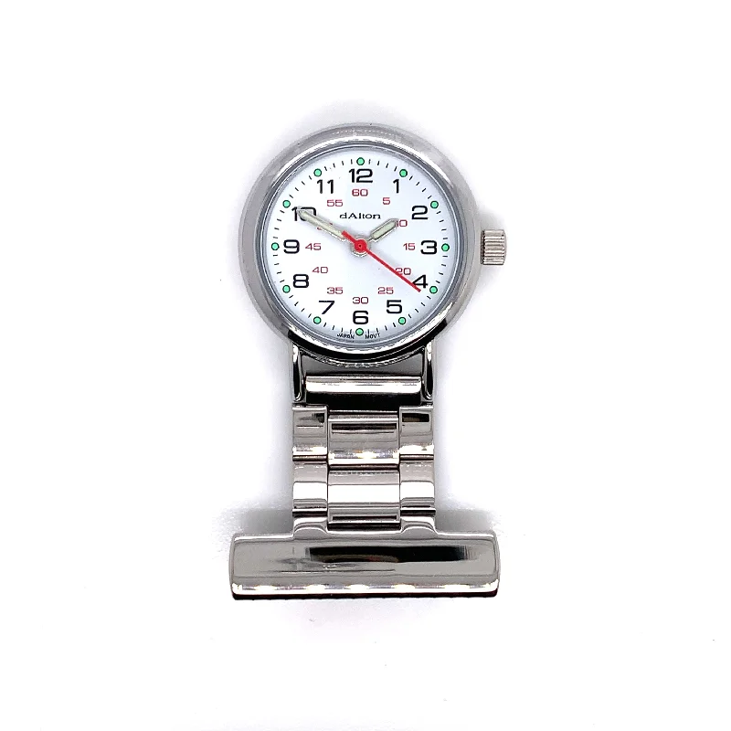 watches for women with crystal-encrusted bezels and elegant faces -Dalton Stainless Steel Nurses Fob Watch