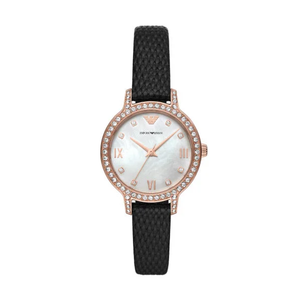 men's watches with multi-functional dials and customizable bands -Emporio Armani Ladies Cleo with Mother of Pearl Face