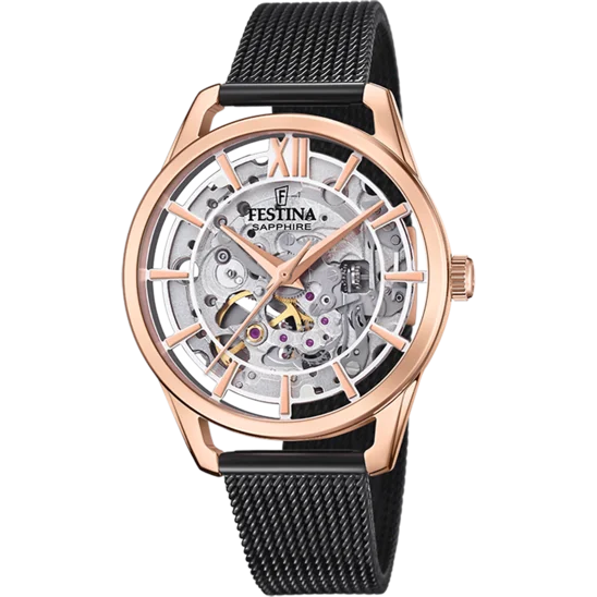 men's watches with sleek, minimal designs and eco-friendly straps -Festina Automatic Stainless Steel Analog Ladies Watch I Model F20628/2 Automatic Movement