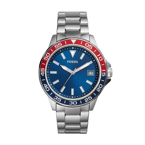 high-end watches for women with luxury designs and interchangeable straps -Fossil  Men's Blue Analog Stainless Steel Watch BQ2505