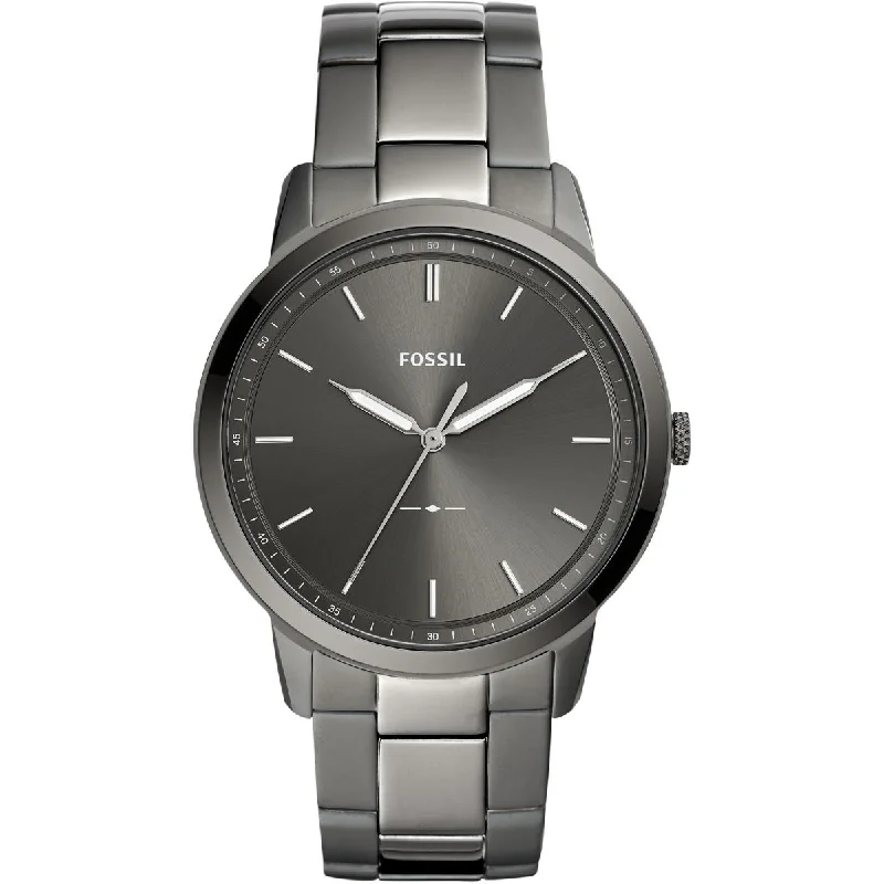 men's watches with robust construction and sophisticated design details -Fossil The Minimalist 3H Grey Stainless Steel Strap Gents Watch FS5459