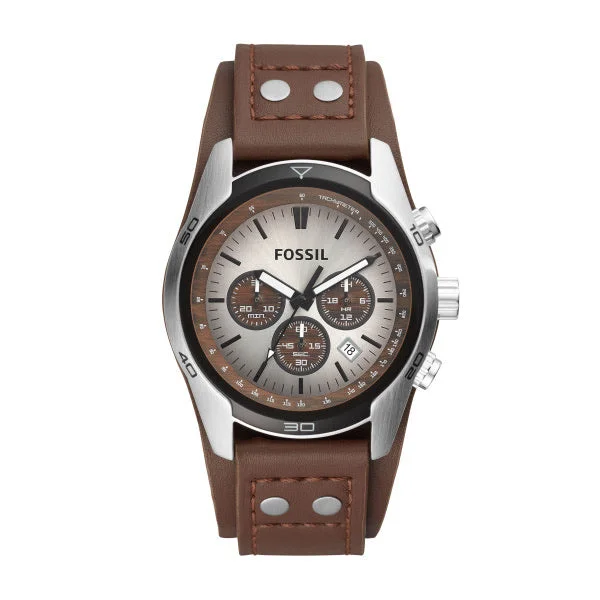 luxury watches for men with sophisticated designs and advanced features -Fossil Gents Coachman Brown Leather Strap Watch CH2565