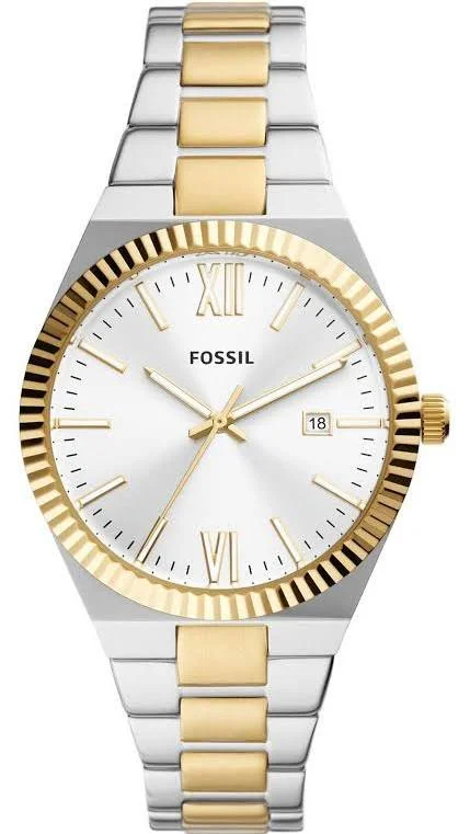 sport watches for men with fitness tracking and customizable settings -Fossil - Ladies Scarlette Three-Hand Date Two-Tone Stainless Steel Watch