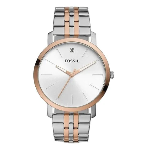 women's watches with interchangeable bands and bold dial designs -Fossil Lux Luther Analog Silver Dial Men's Watch-BQ2417