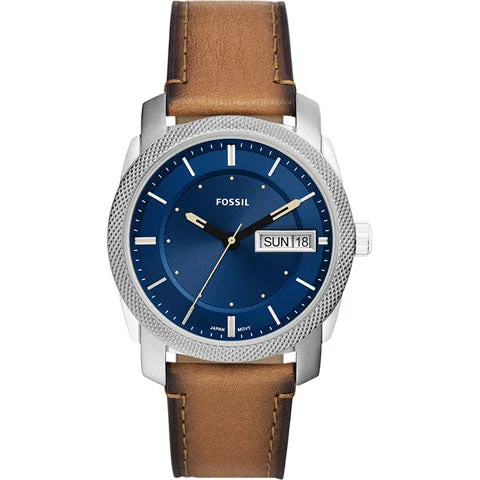 stylish watches for men with sport and casual wear designs -Fossil Machine Analog Blue Dial Men's Watch-FS5920