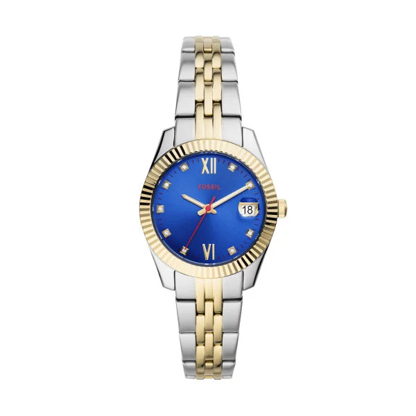 men's watches with rubber straps and modern digital designs -Fossil Scarlette Mini Two Tone Ladies Watch