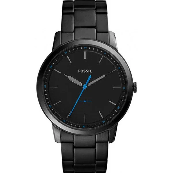 stylish watches for women with minimalist faces and colorful bands -Fossil Analog Black Dial Men's Watch-FS5308