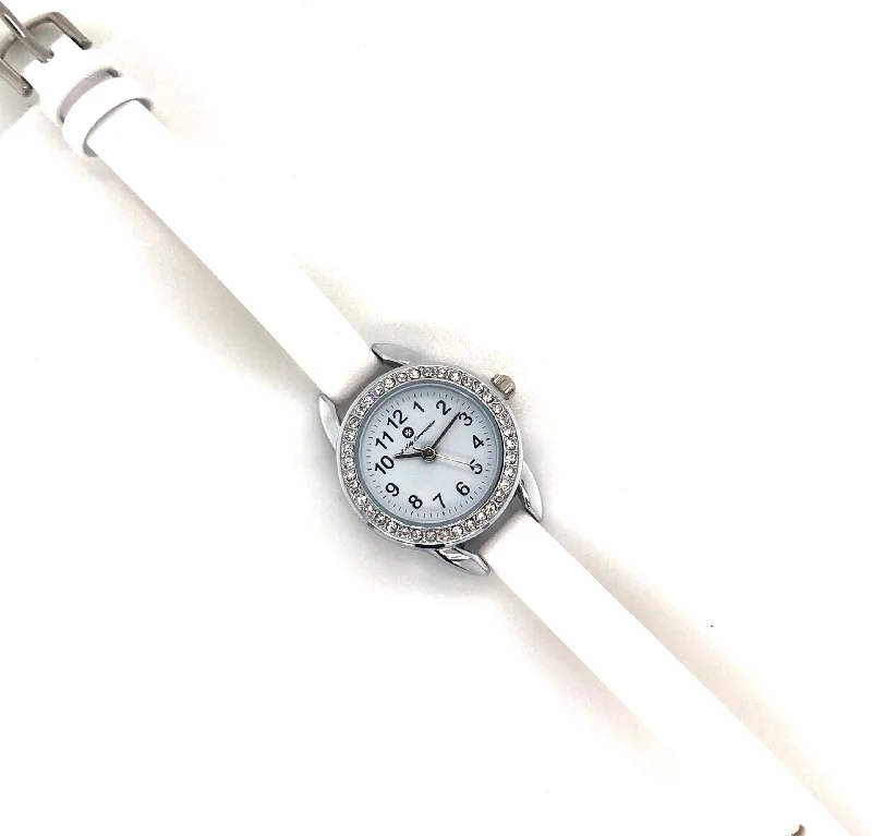 women's watches with thin profiles and elegant metal bands -Girls First Holy Communion Watch With Cz